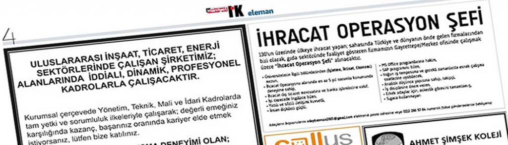 hürriyet insan kaynaklari ilanı